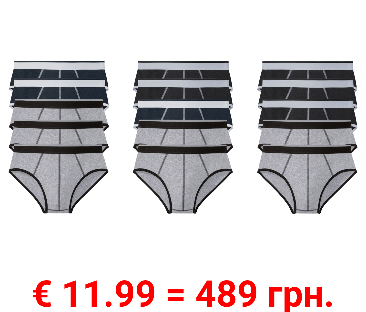 LIVERGY® Herren Slips, 5 Stück, mit hohem Baumwollanteil