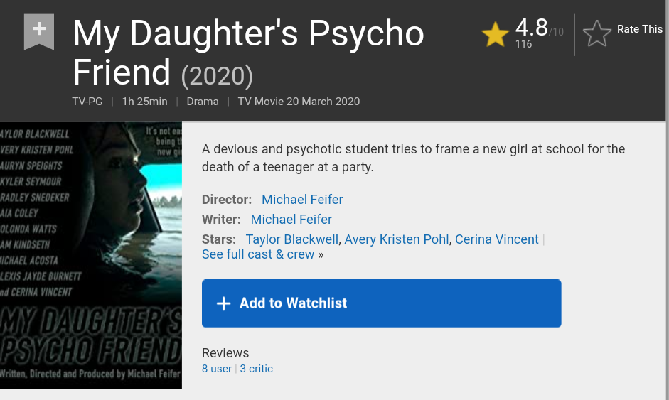 My Daughters Psycho Friend 2020 Lifetime Hdtv 720p Telegraph 