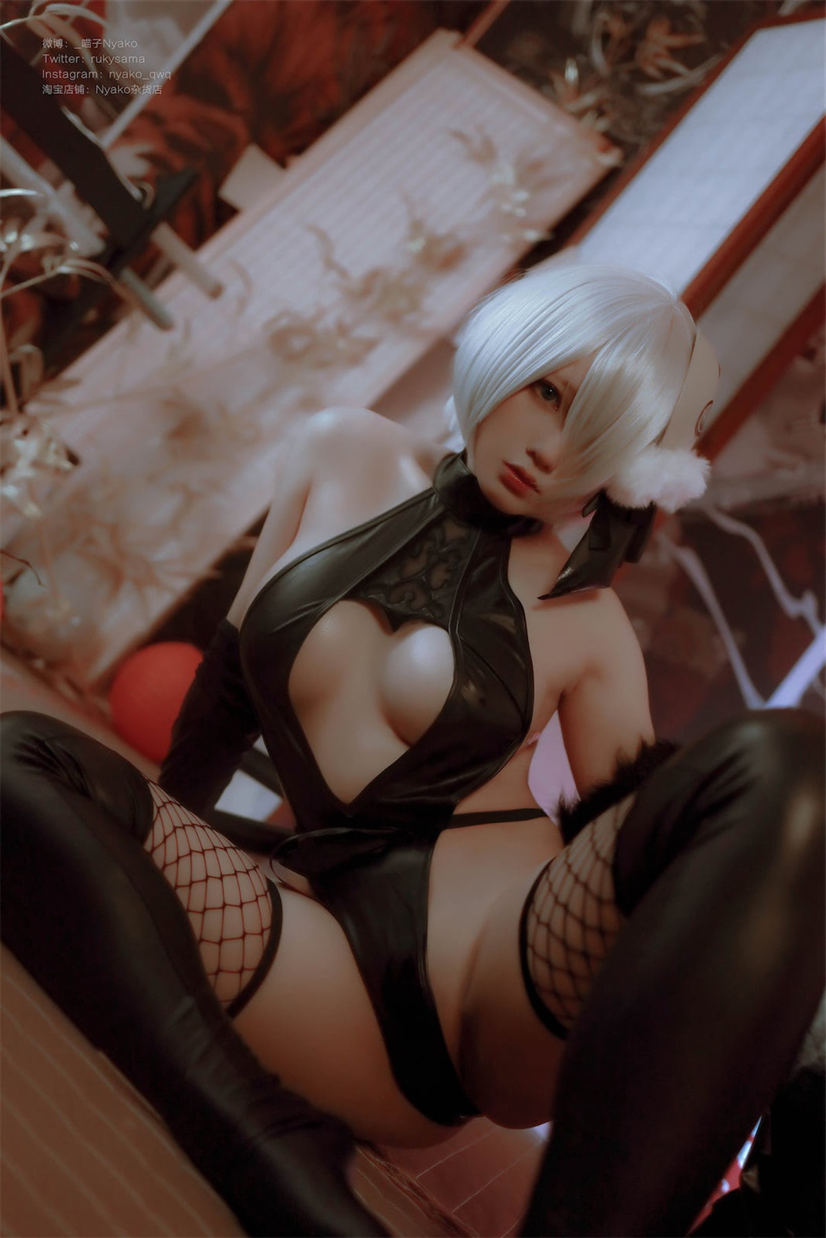 Cosplay Nyako喵子 2B同人旗袍 22