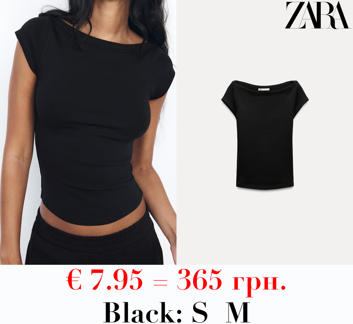 RIBBED BOAT NECK TOP