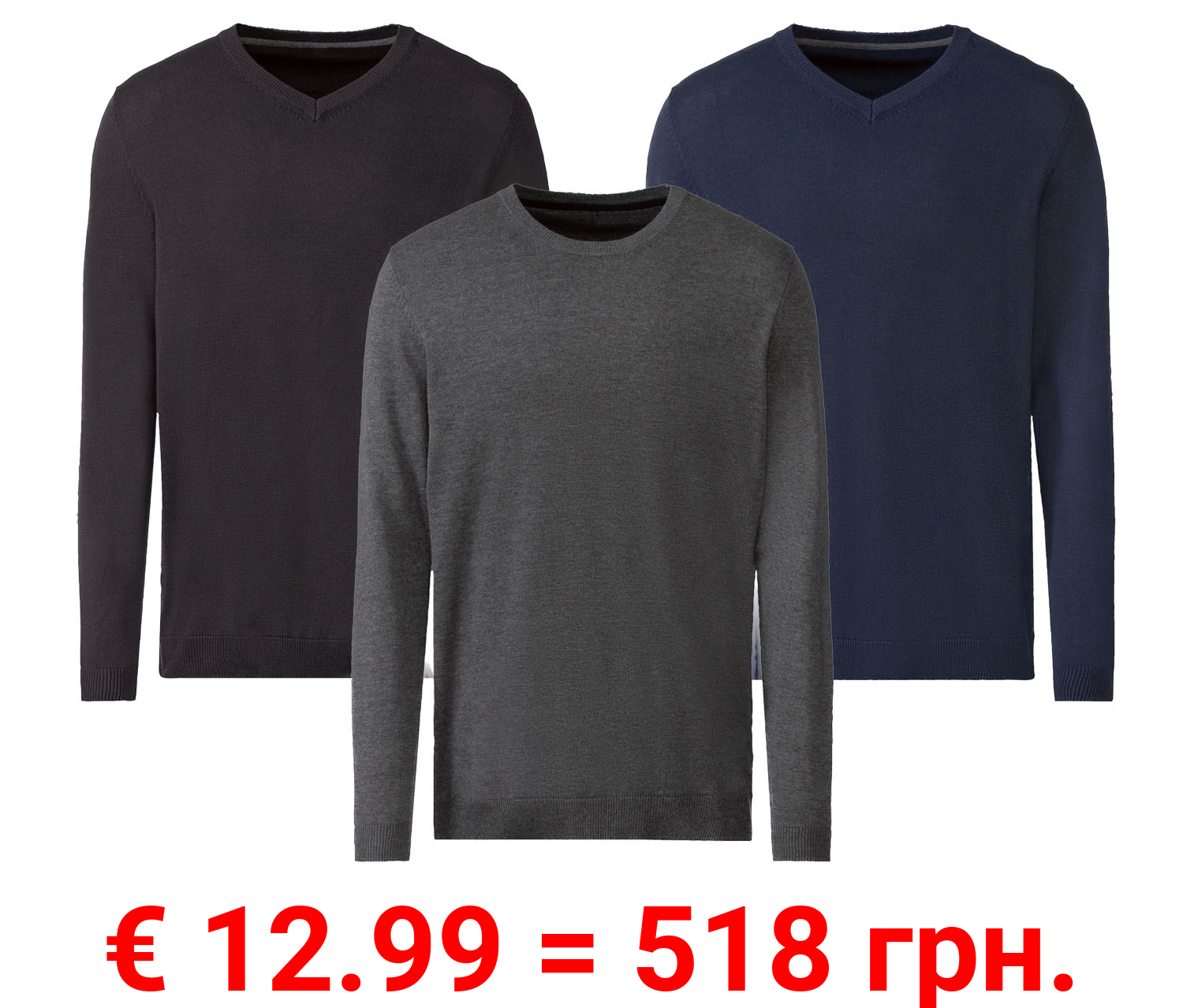 LIVERGY® Herren Feinstrickpullover, mit Baumwolle