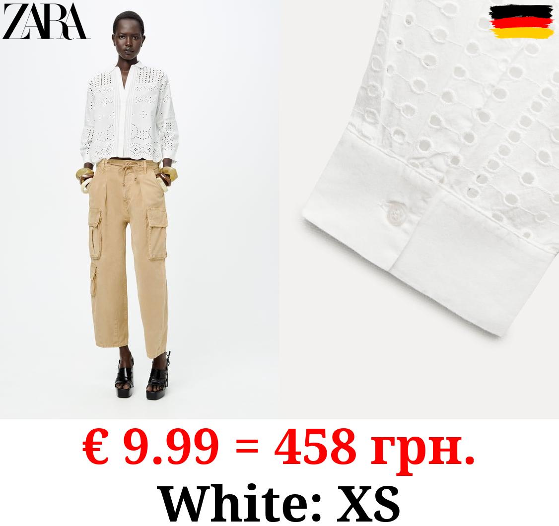 ZW COLLECTION EMBROIDERED SHIRT WITH LACE TRIMS