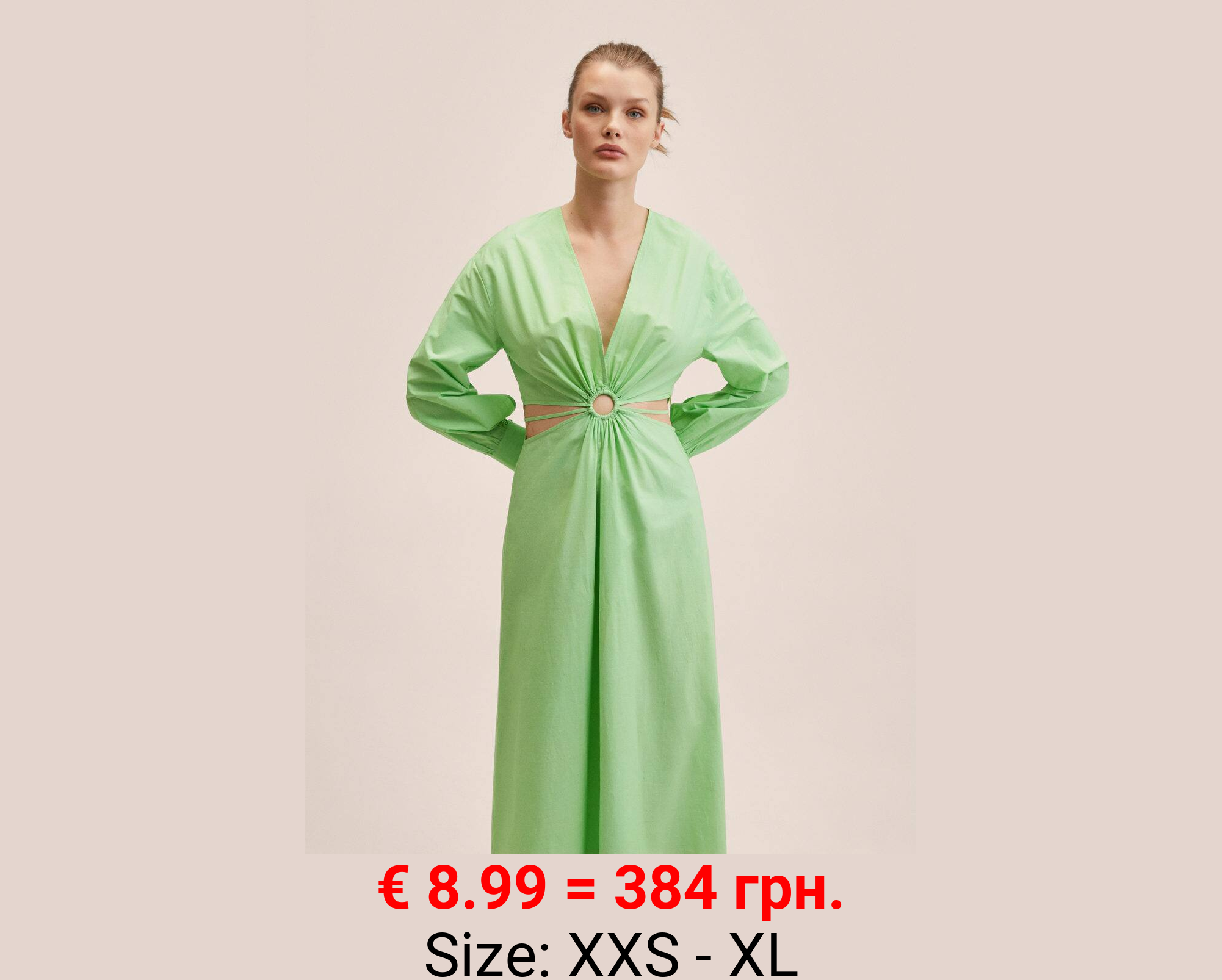 Vestido algodón abertura