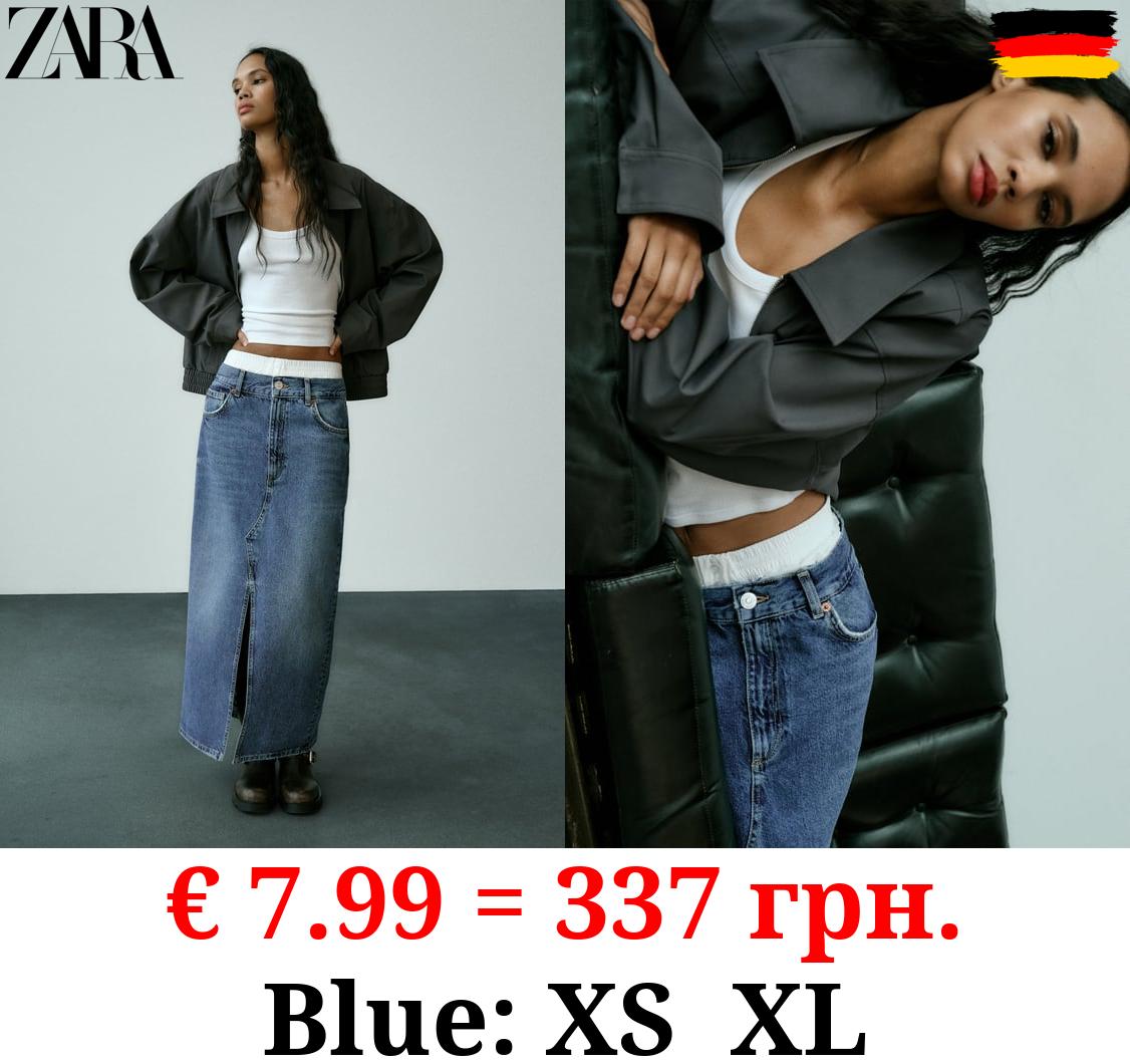 TRF DENIM SKIRT WITH BOXER DETAIL