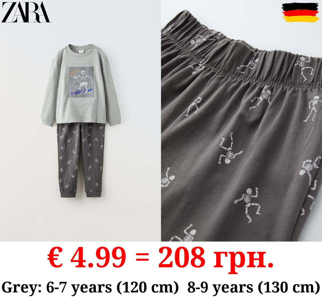 6-14 YEARS/ LENTICULAR SKELETON PYJAMAS