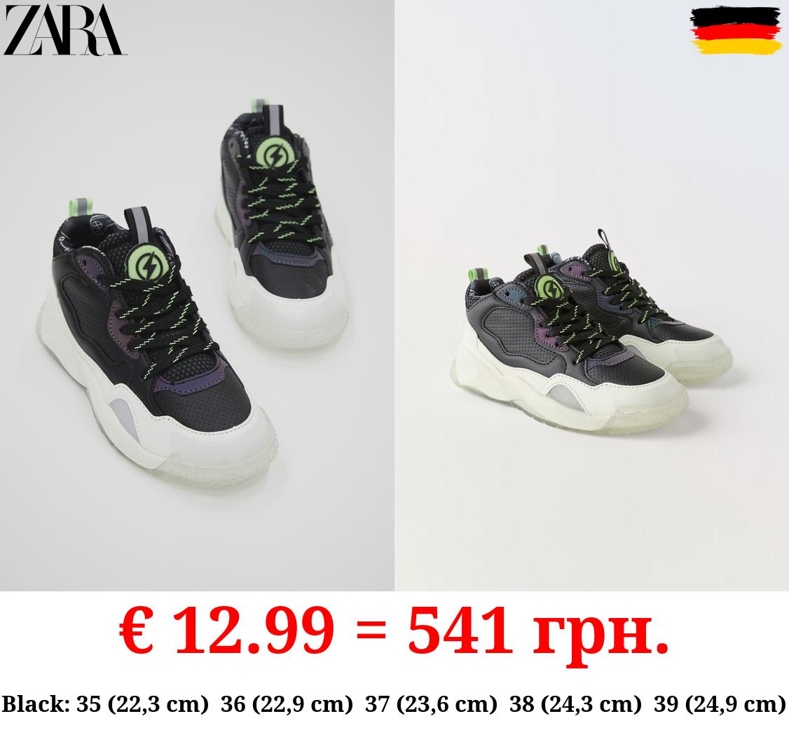 GLOW-IN-THE-DARK HIGH-TOP SNEAKERS