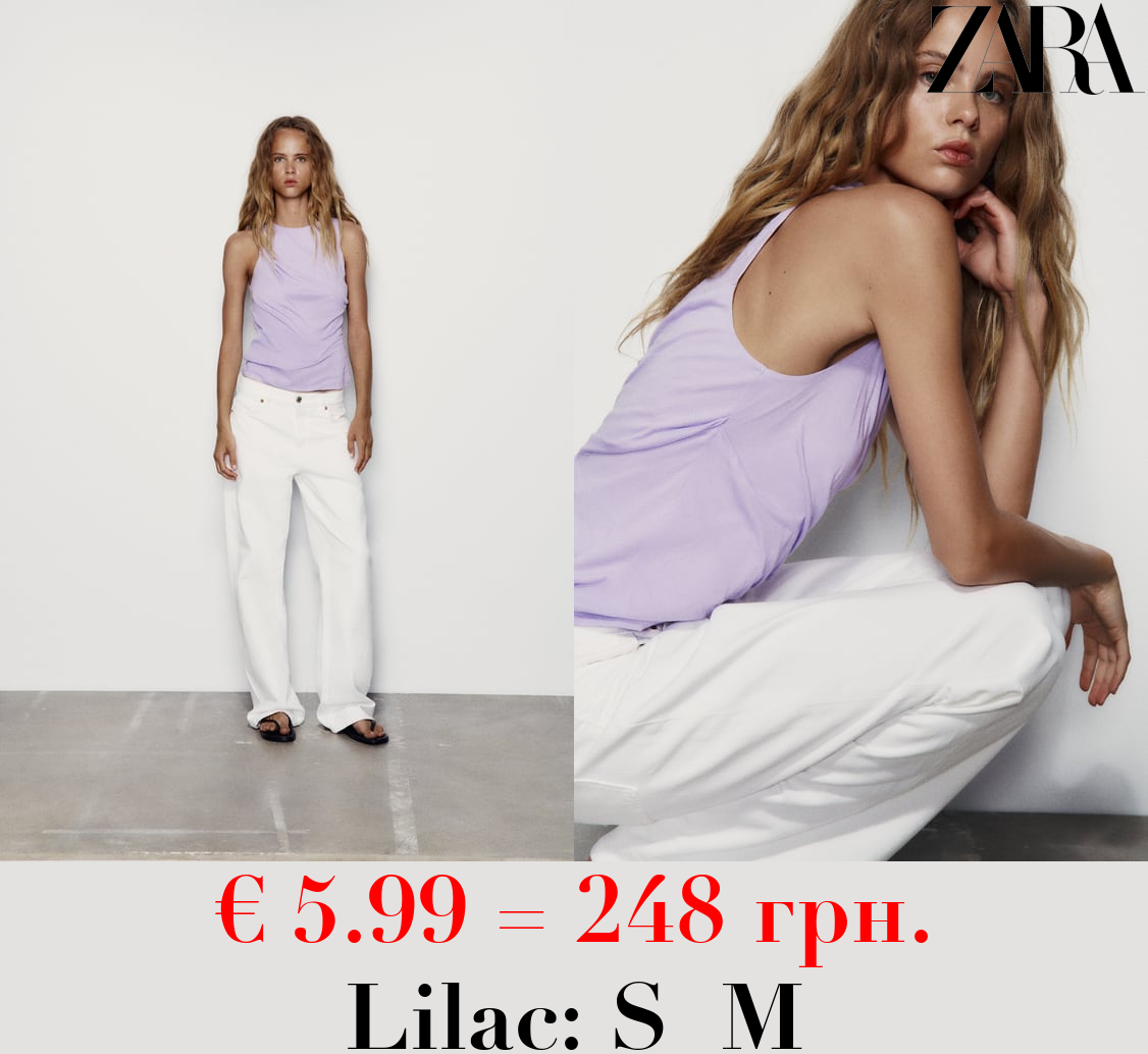 DRAPED HALTER T-SHIRT