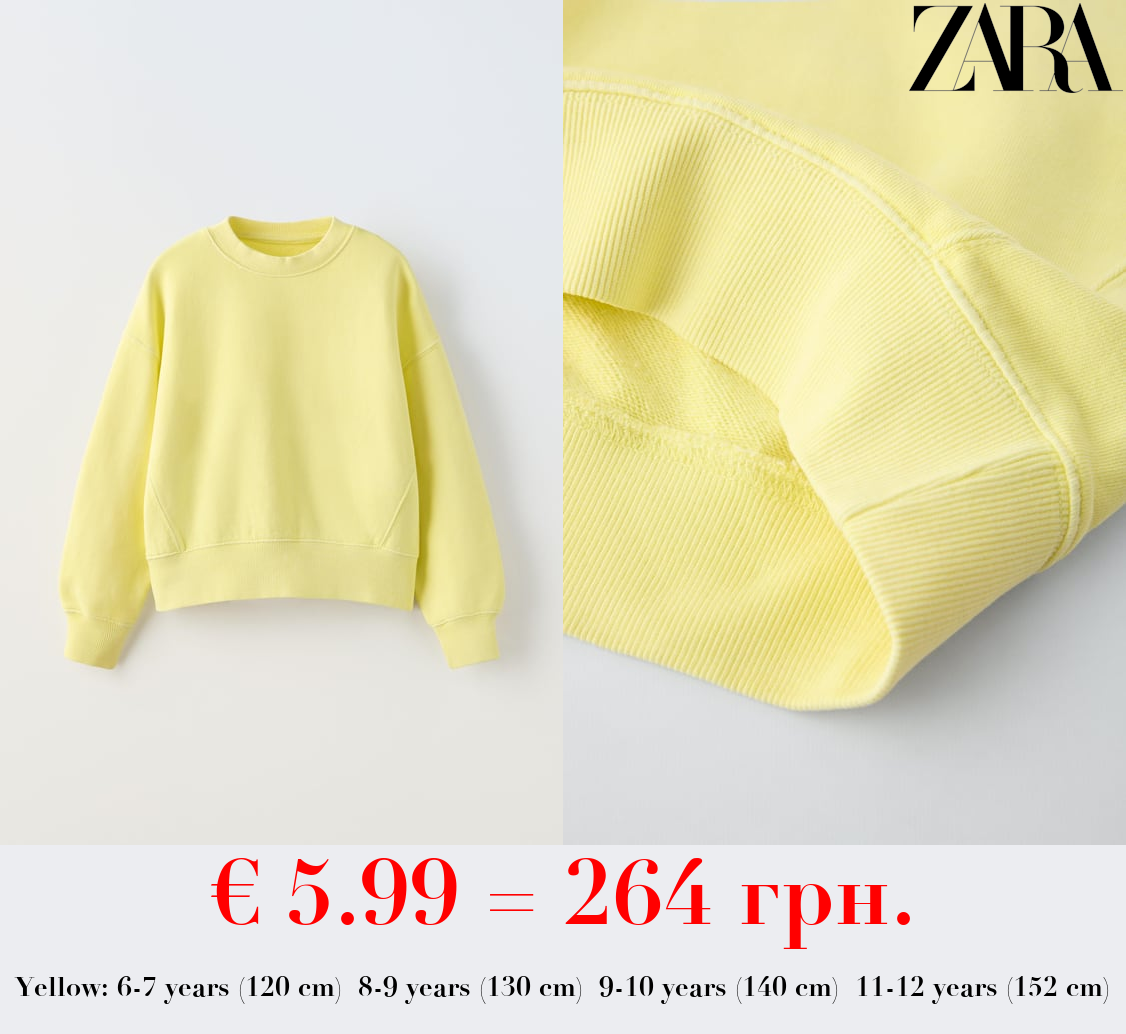 FADED-EFFECT PLAIN SWEATSHIRT