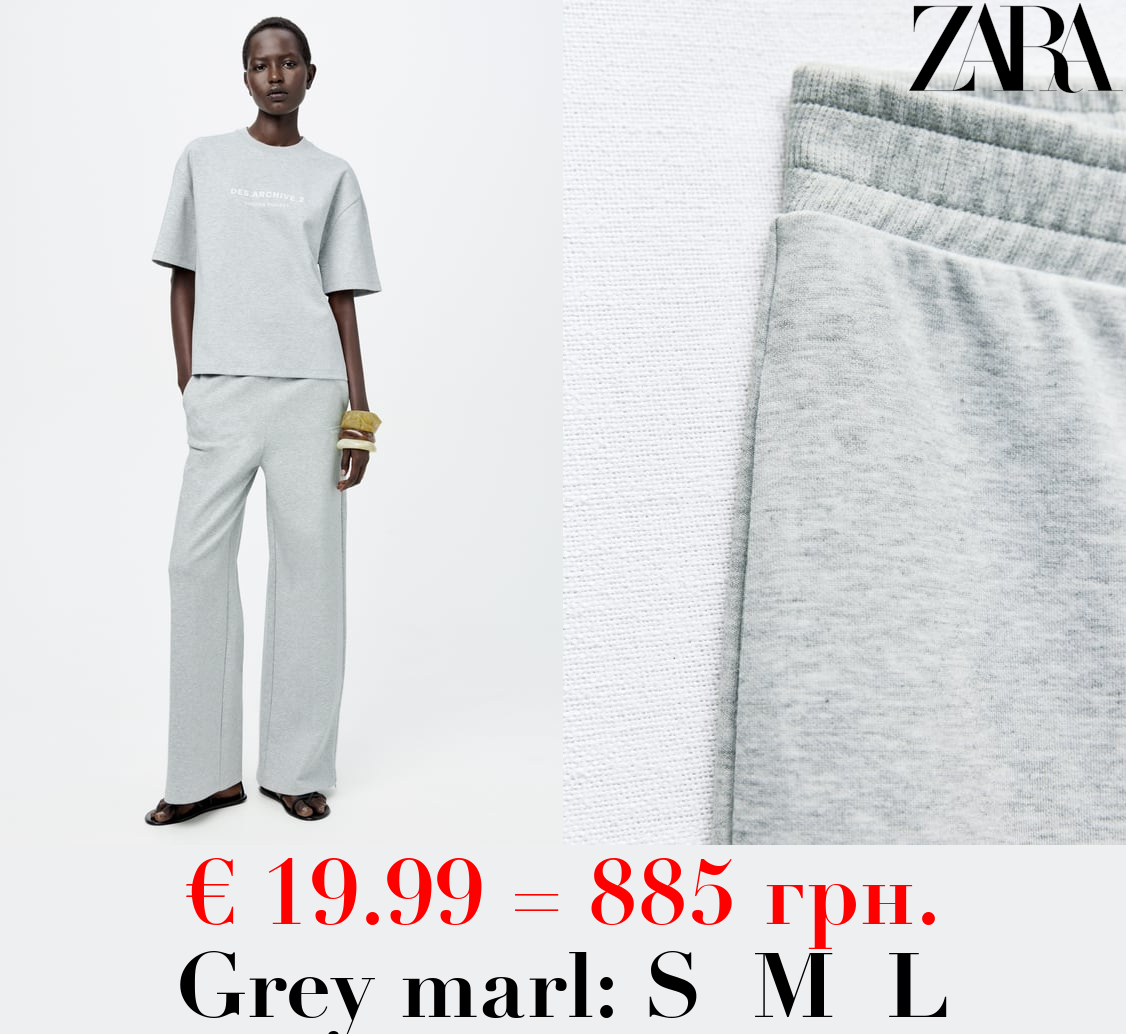 INTERLOCK WIDE-LEG TROUSERS