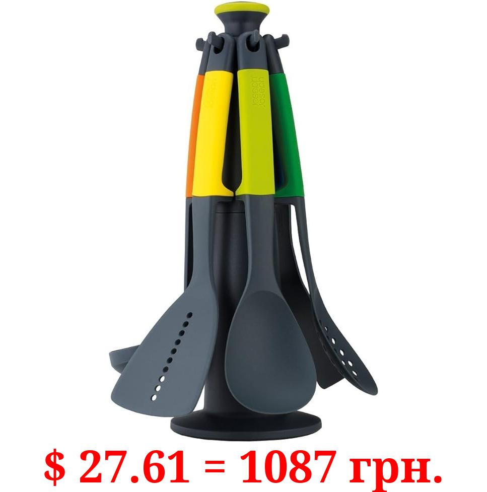 Joseph Joseph - 10118 Joseph Joseph Elevate Carousel Nylon Kitchen Utensil Set with Rotating Storage Stand, 6-Piece, Rainbow