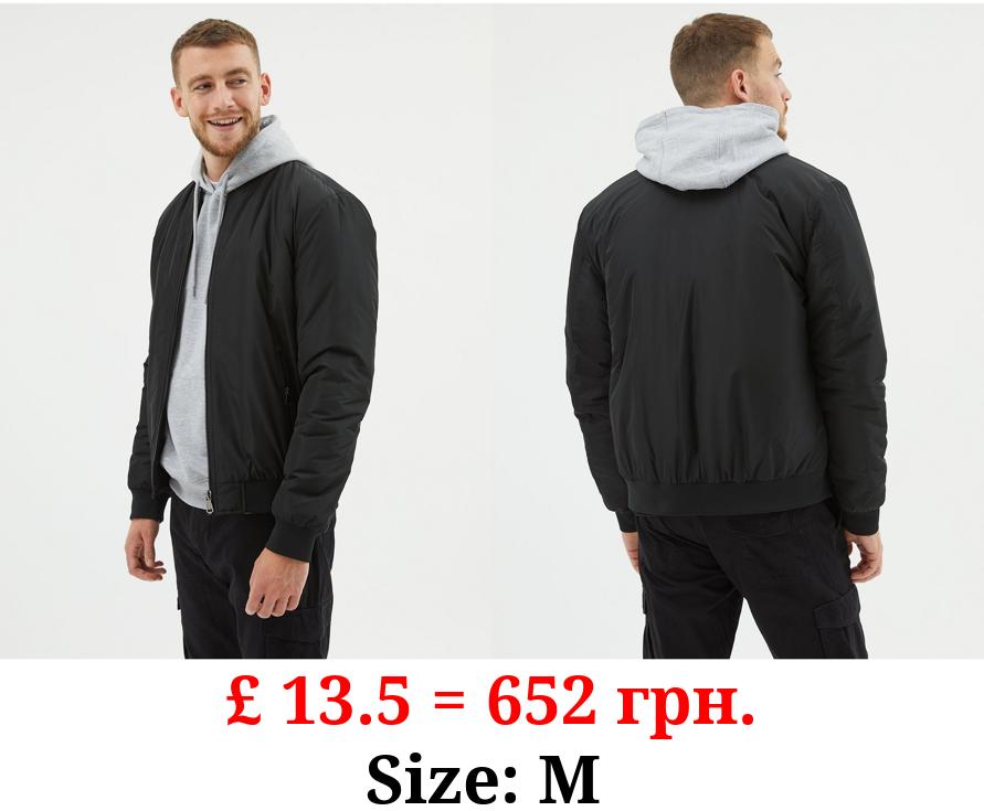 Black Lightweight Bomber Jacket