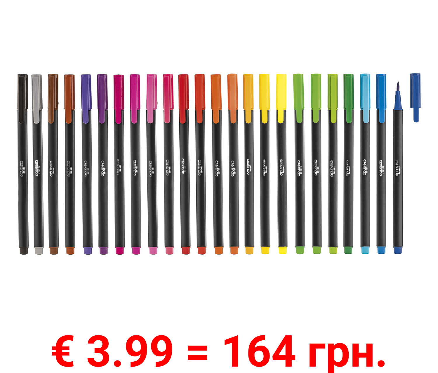 crelando® Fineliner/ Brushliner, 24 Stück