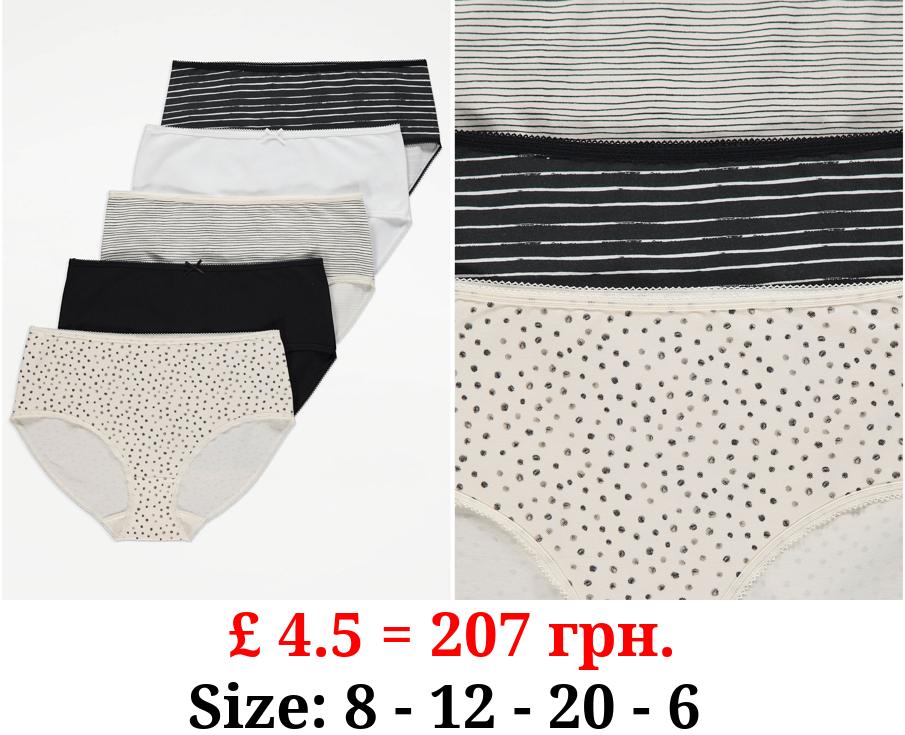 Patterned Midi Knickers 5 Pack