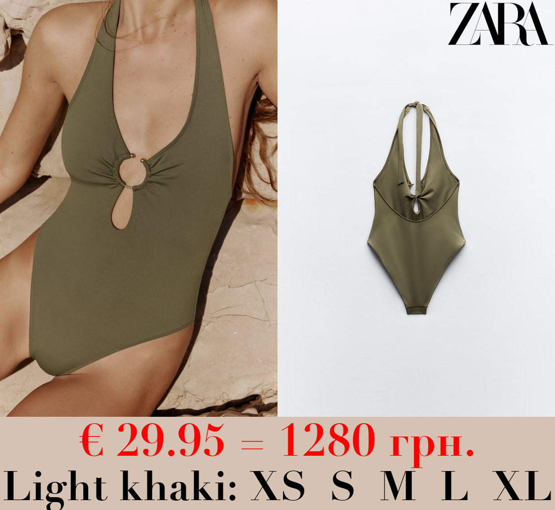 HALTER SWIMSUIT WITH METAL PIECE