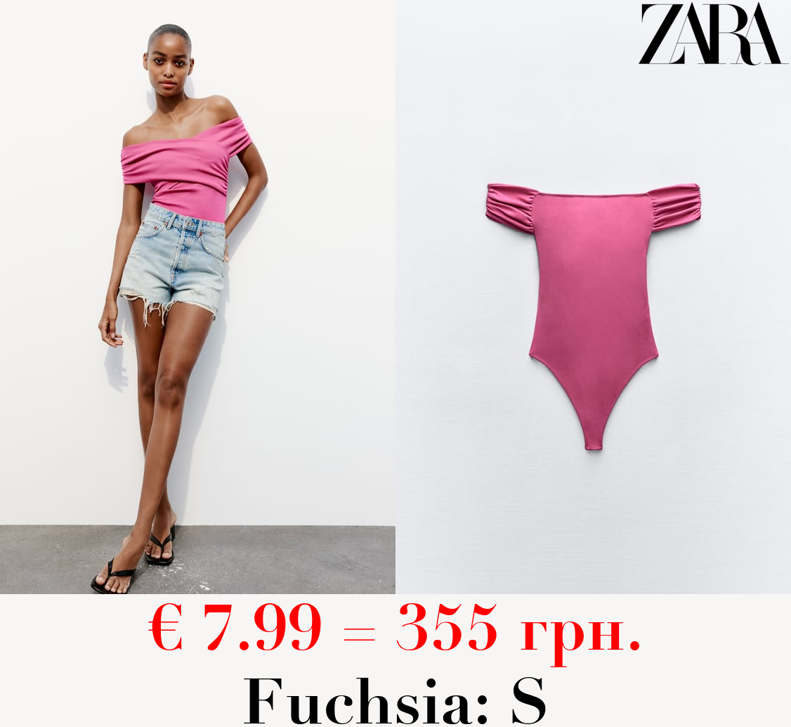 GATHERED CROSSOVER BODYSUIT