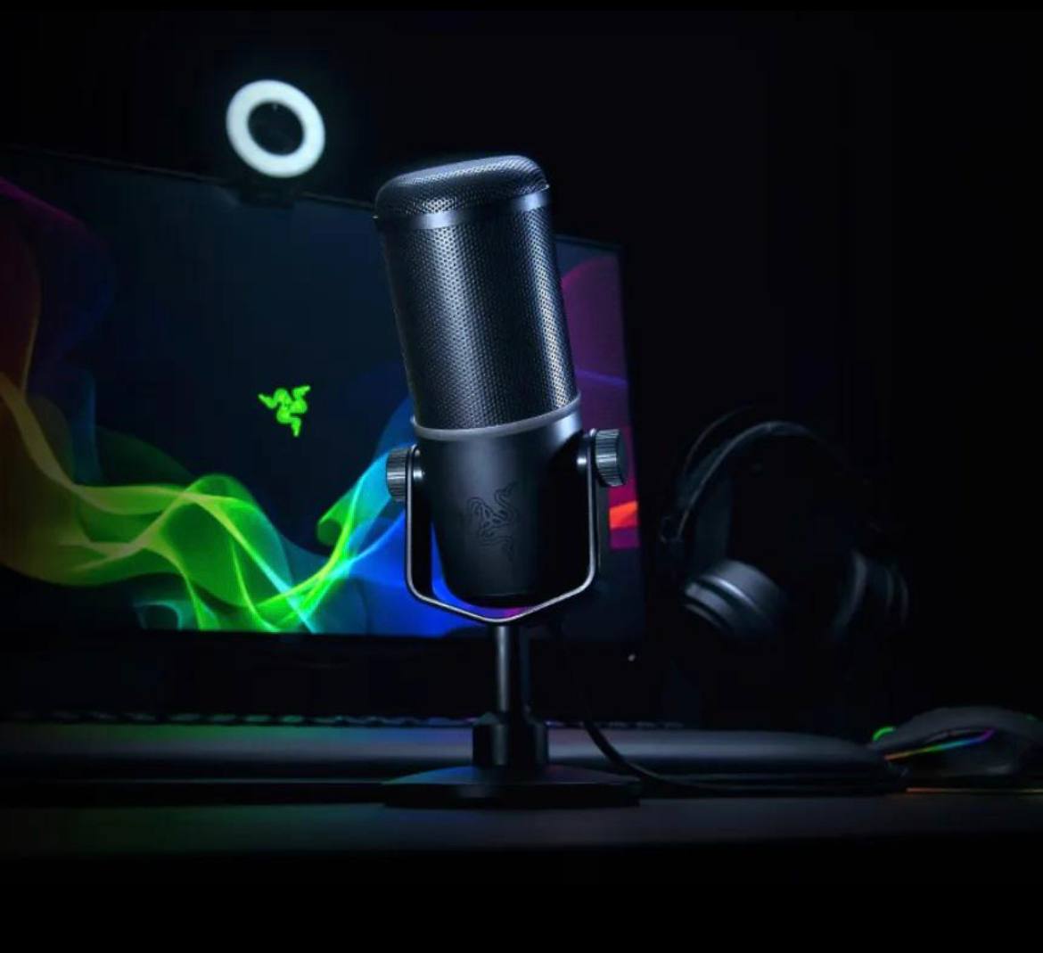 Razer usb микрофон. Razer Seiren Elite. Микрофон Razer Seiren. Микрофон рейзер с подсветкой.