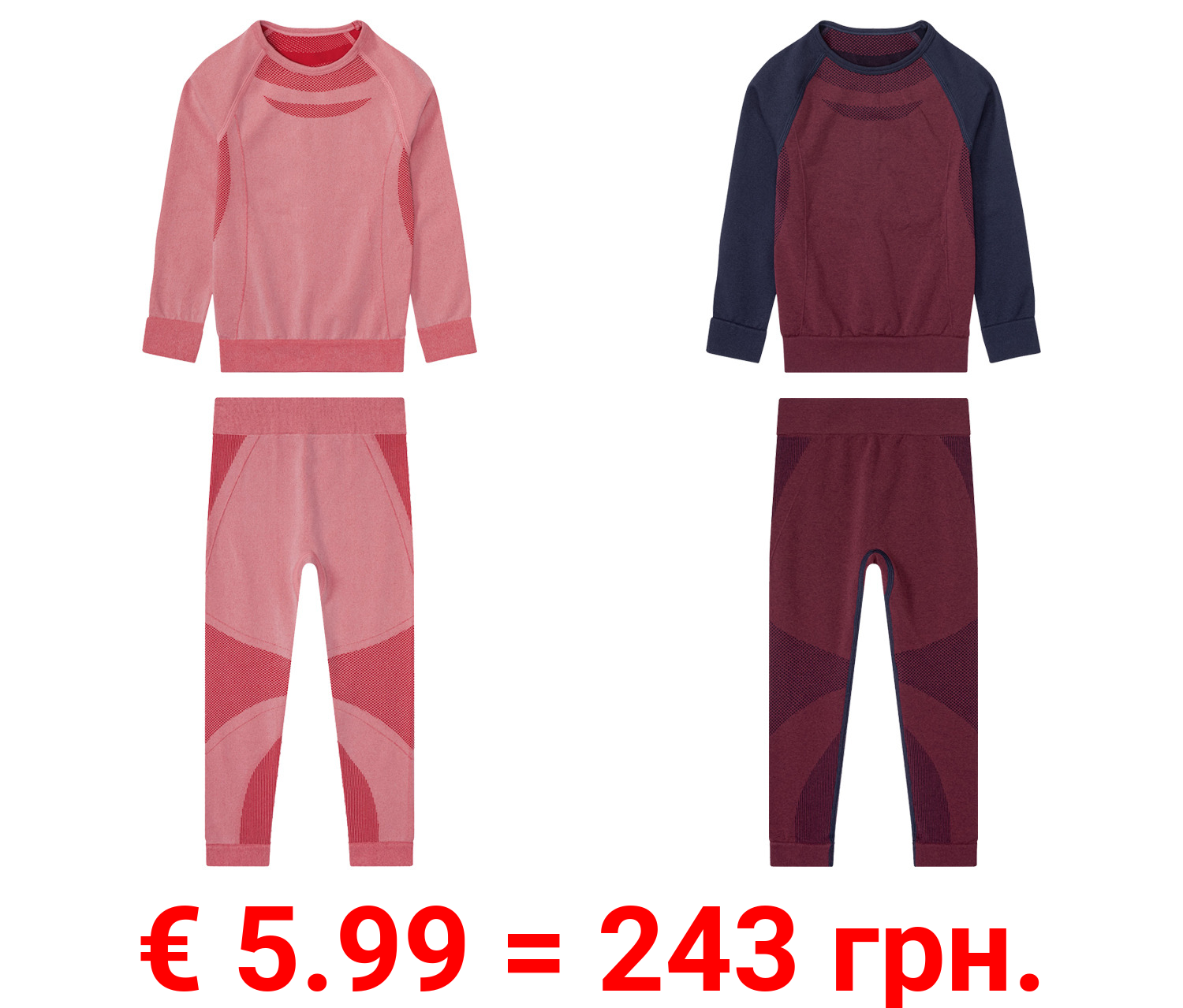 lupilu Kleinkinder Mädchen Funktionsunterwäsche, 2-teilig, nahtlos