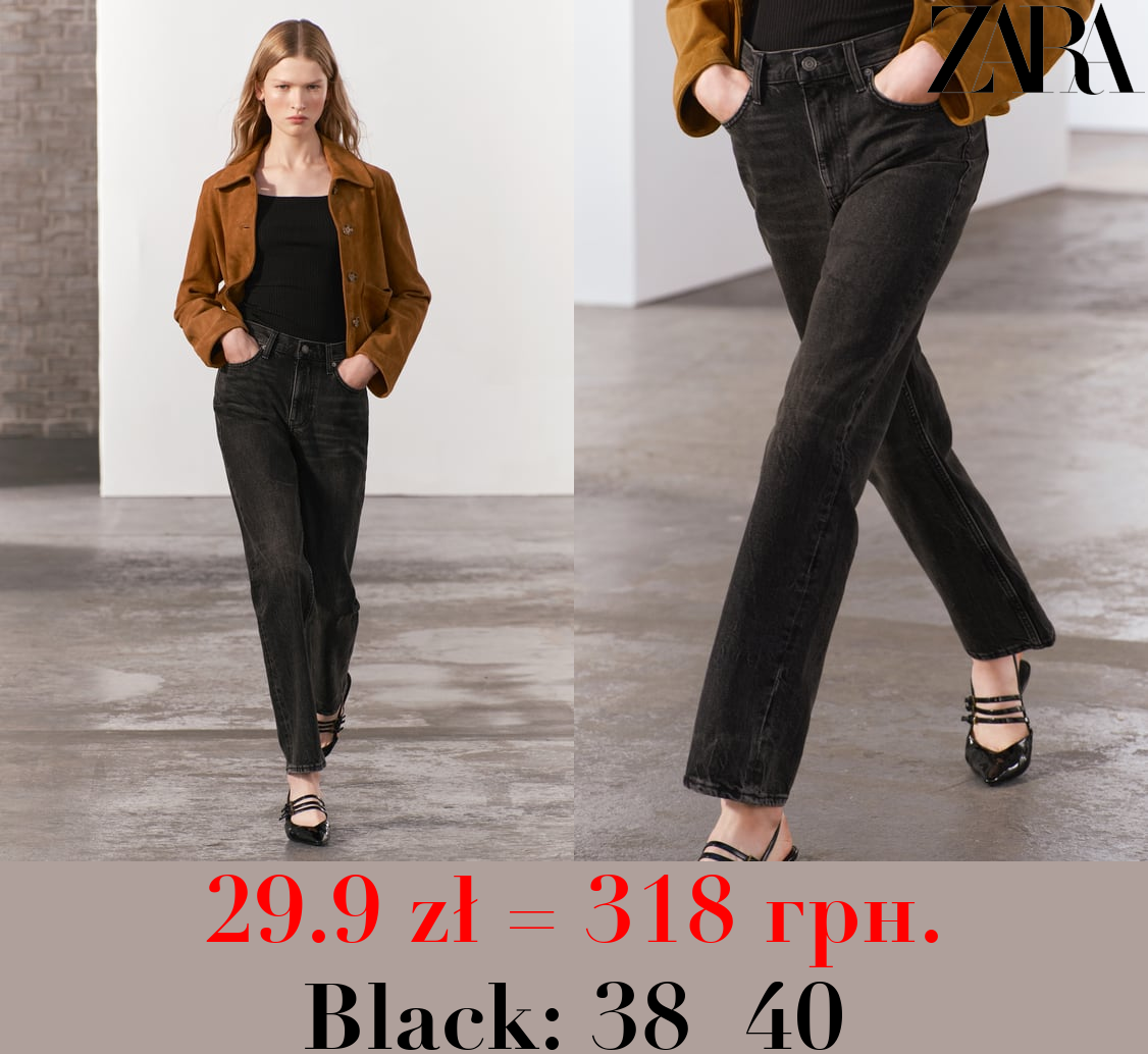 ZW COLLECTION STRAIGHT-LEG MID-RISE JEANS