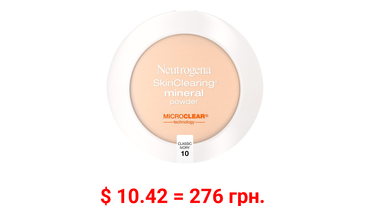 Neutrogena SkinClearing Mineral Acne Powder, Classic Ivory 10,.38 oz