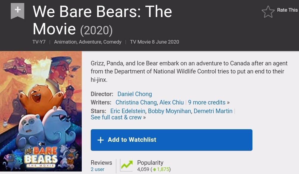 We Bare Bears: The Movie (2020) WEBRip 720p – Telegraph