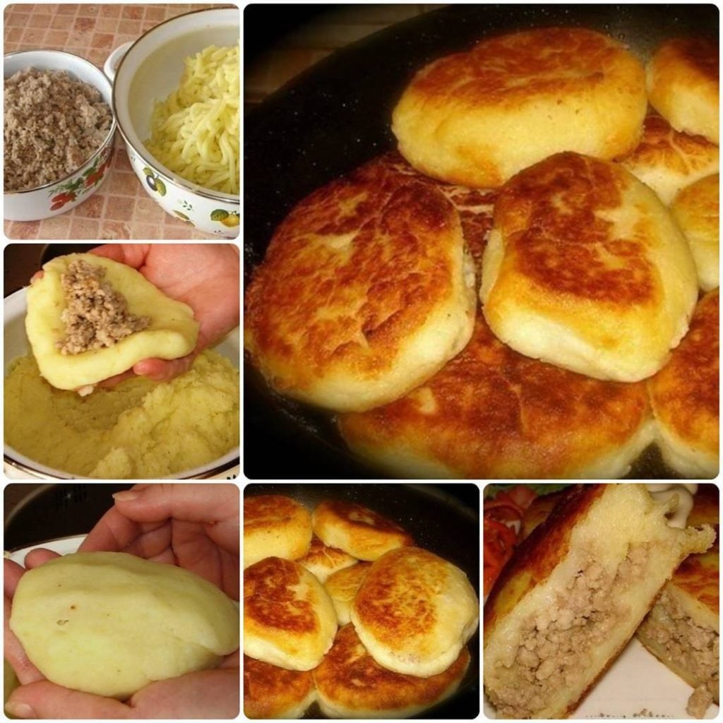 Картофельные зразы с фаршем на сковороде пошаговый рецепт фото