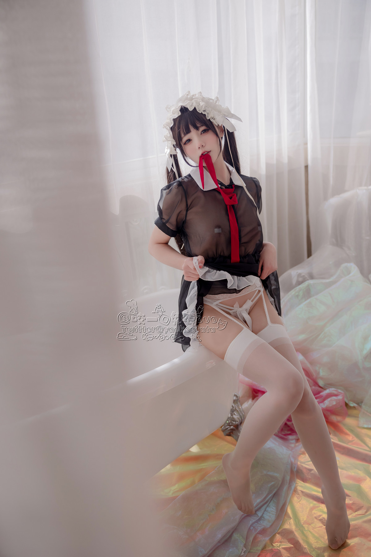Cosplay 黏黏团子兔 黑白女仆 29