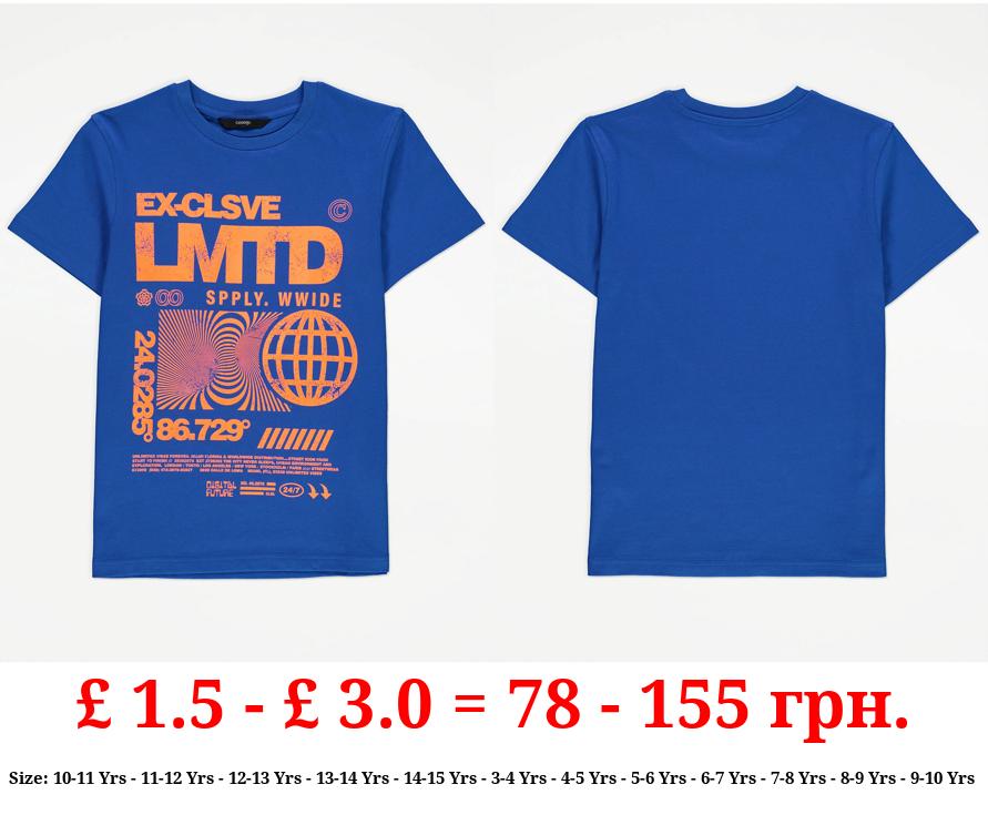 Blue Exclusive Worldwide Supply Graphic T-Shirt