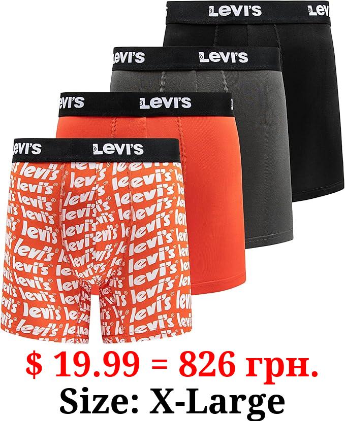 Levi's Mens Underwear Microfiber Boxer Brief for Men Ultra Soft 4 Pack