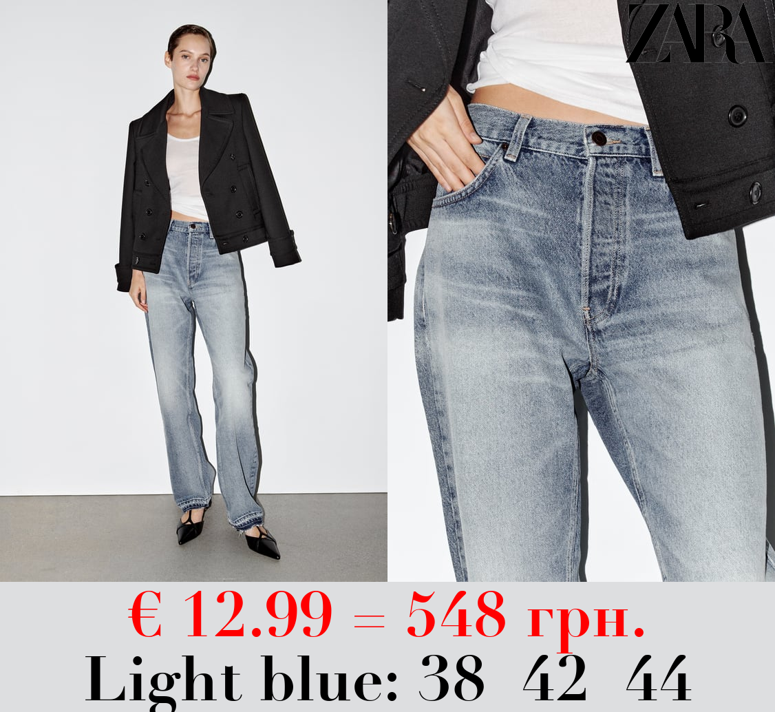 ZW COLLECTION STRAIGHT-LEG MID-RISE JEANS