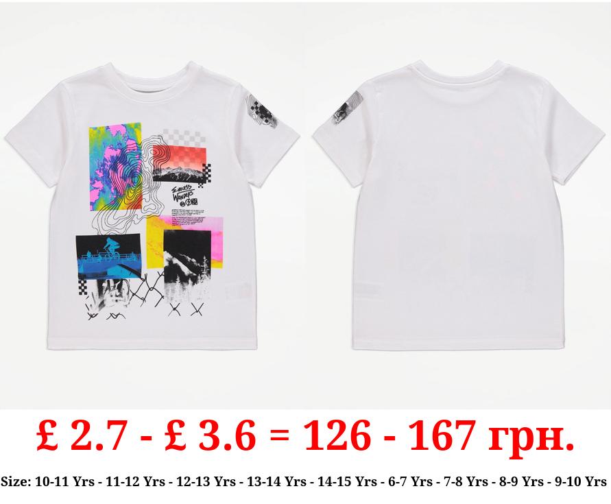White Rectangle Graphic T-Shirt