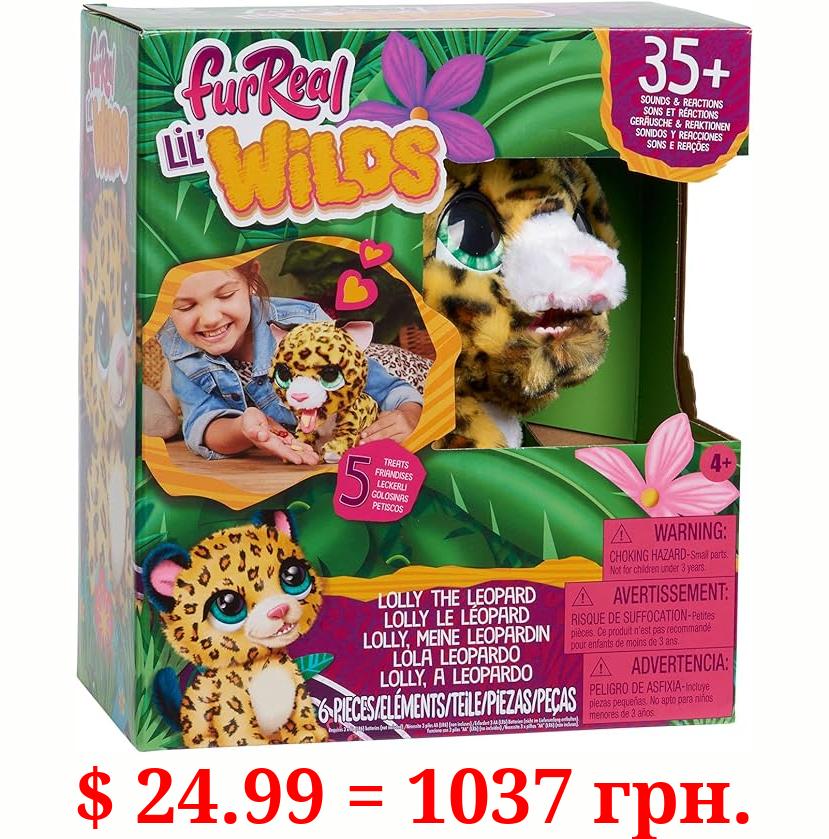 Just Play furReal Lil Wilds Lolly The Leopard Interactive 8-inch Plush Stuffed Animal with Over 35 Sounds and Reactions, 6-pieces, Kids Toys for Ages 4 Up