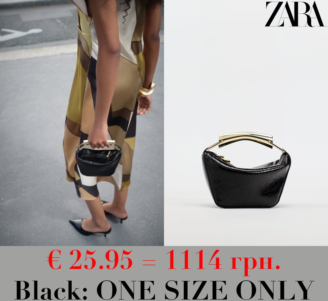 MINI BUCKET BAG WITH METAL HANDLE