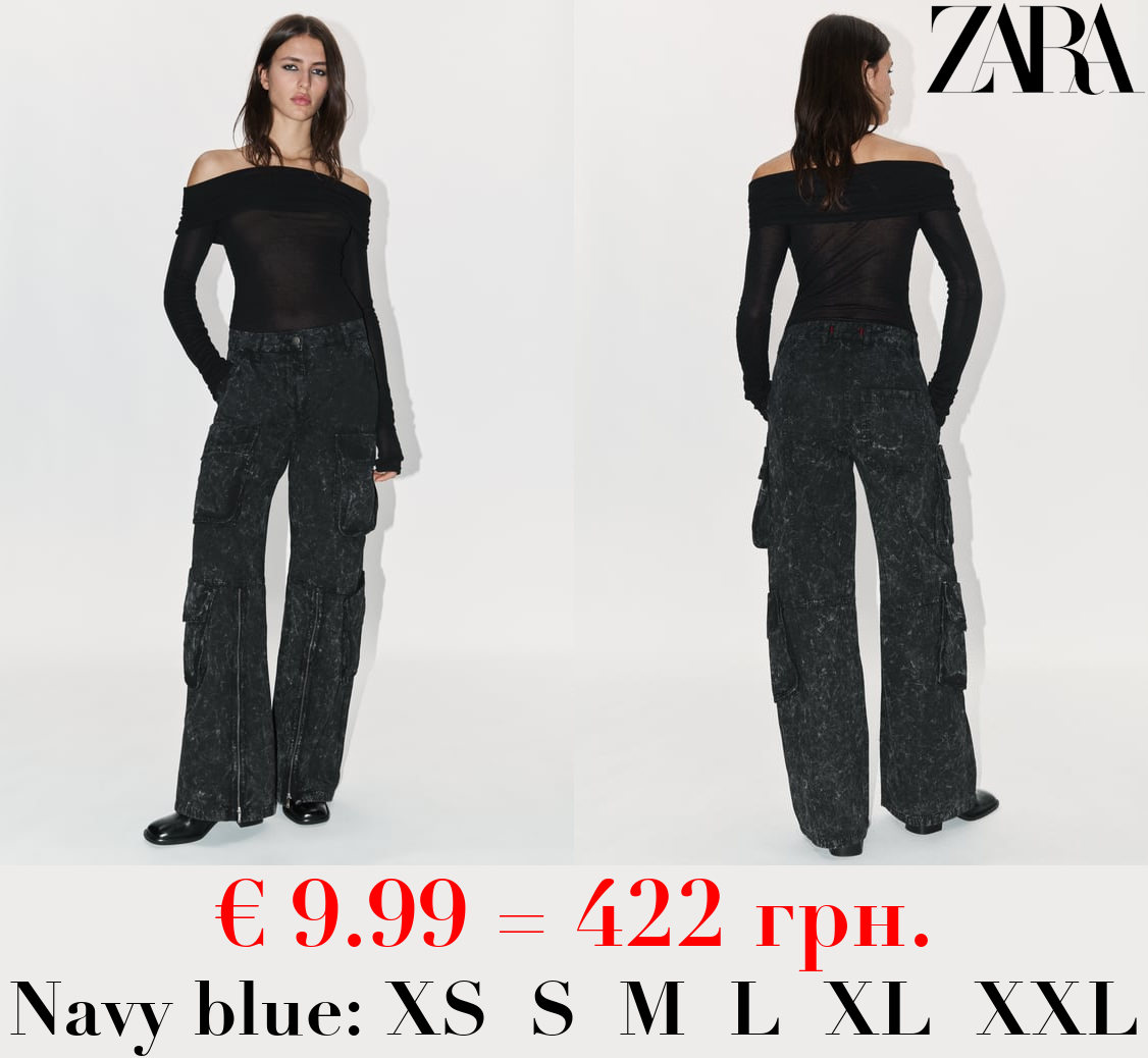 ZW COLLECTION RELAXED FIT MID-RISE CARGO JEANS