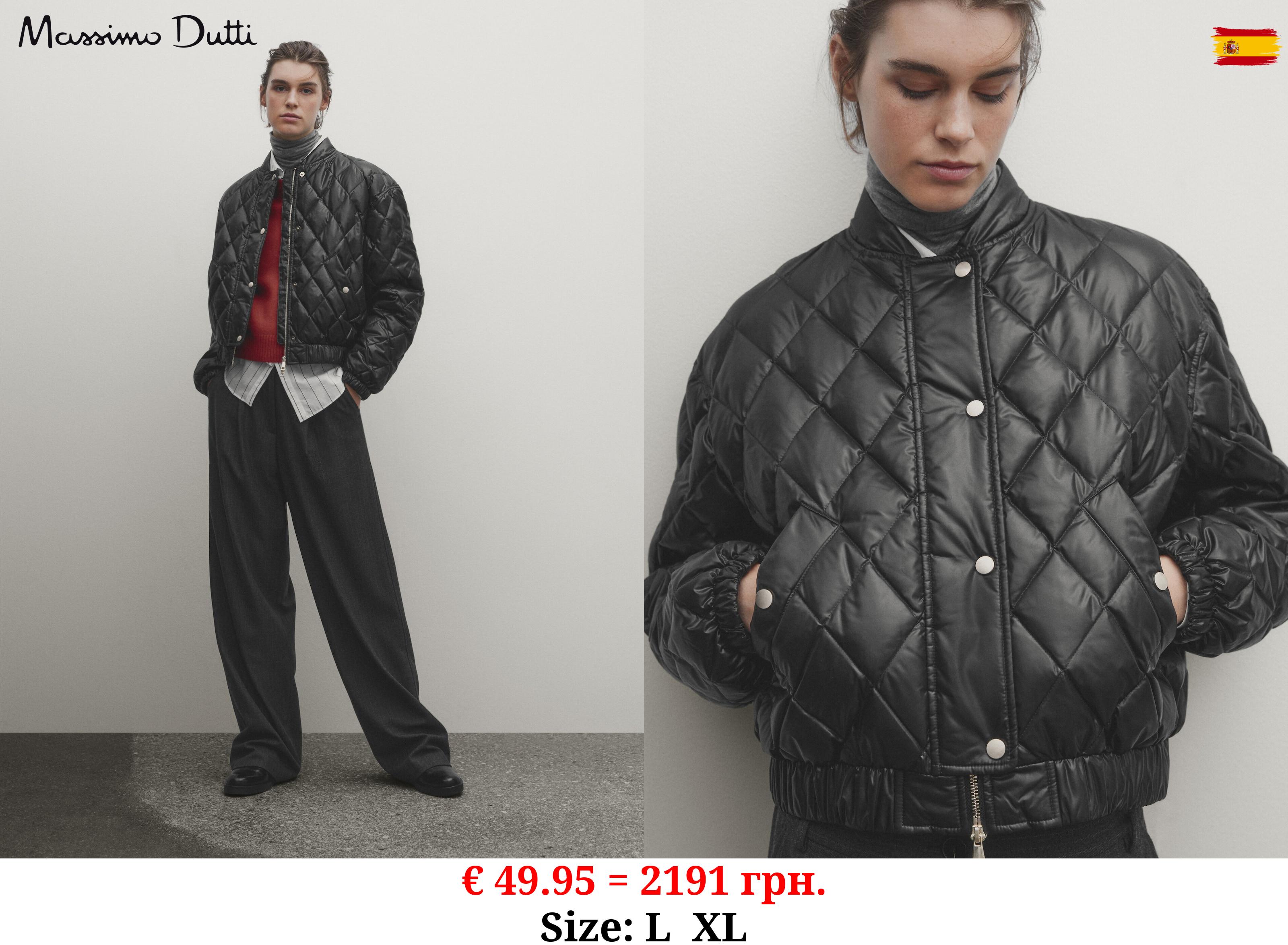 Down and feather padding diamond-design bomber jacket BLACK