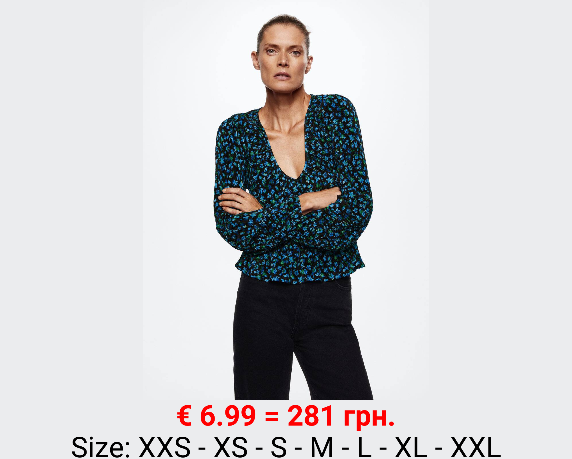 Blusa plisada estampada