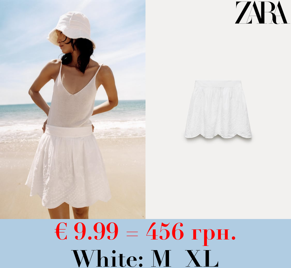 ZW COLLECTION EMBROIDERED MINI SKIRT