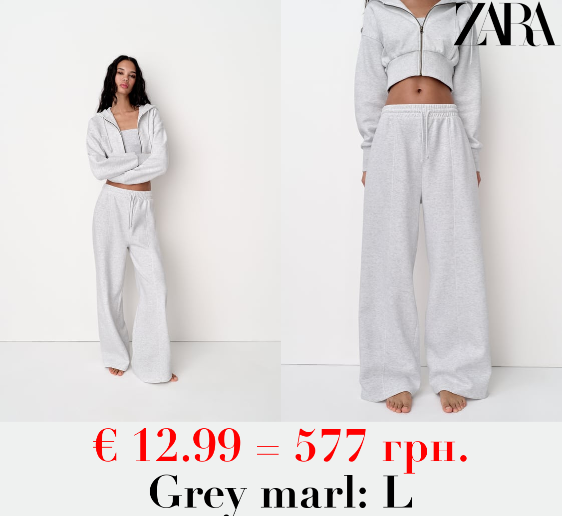 PLUSH WIDE-LEG JOGGER TROUSERS
