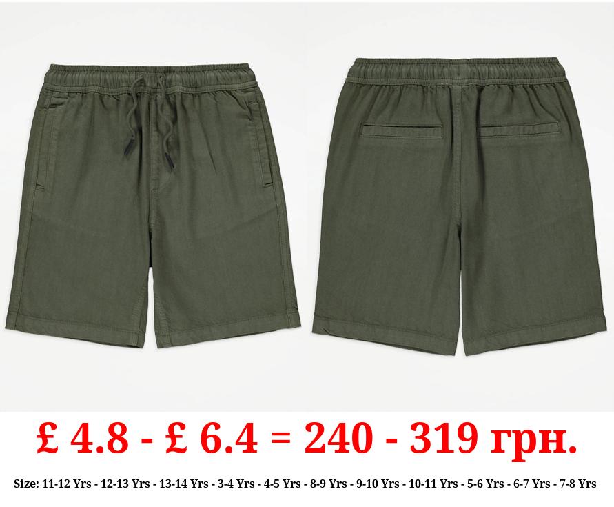 Khaki Pull On Shorts