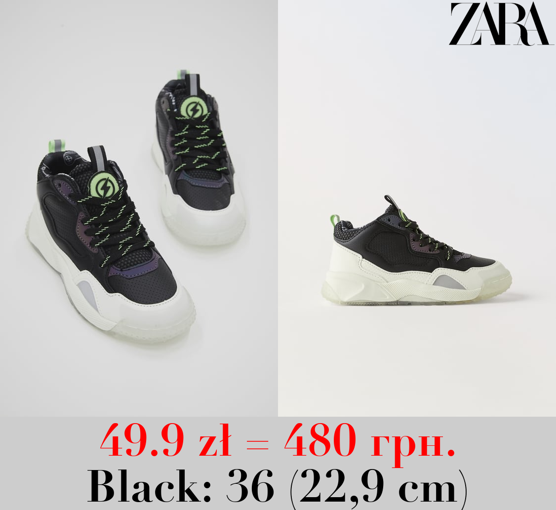 GLOW-IN-THE-DARK HIGH-TOP SNEAKERS