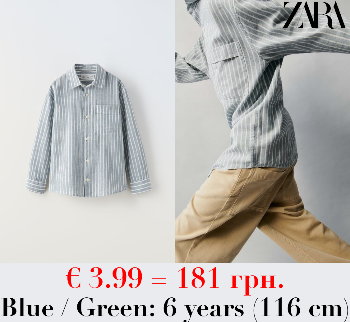 STRIPED LINEN BLEND SHIRT