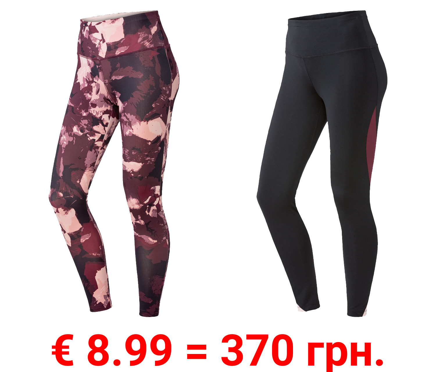 CRIVIT Damen Funktionstights mit Reißverschlusstasche