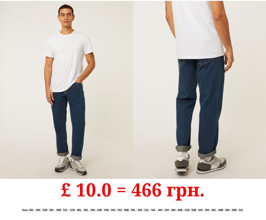 Mid Blue Straight Fit Jeans