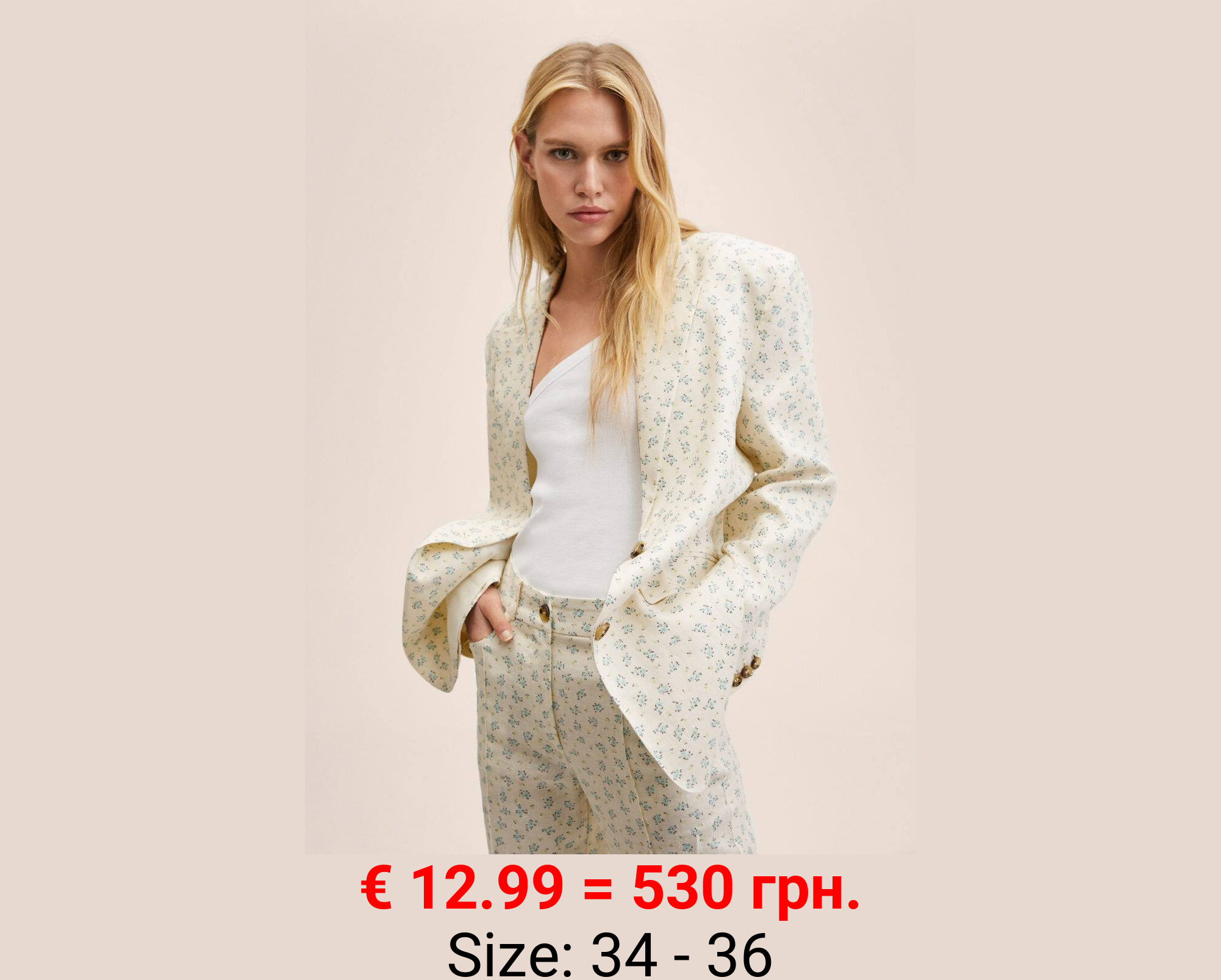 Pantalón traje 100% lino