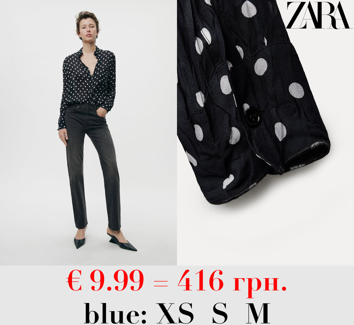 ZW COLLECTION CREASED POLKA DOT BLOUSE