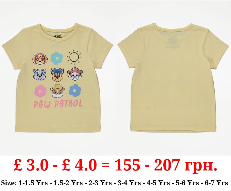 PAW Patrol Light Yellow Glitter Flower T-Shirt