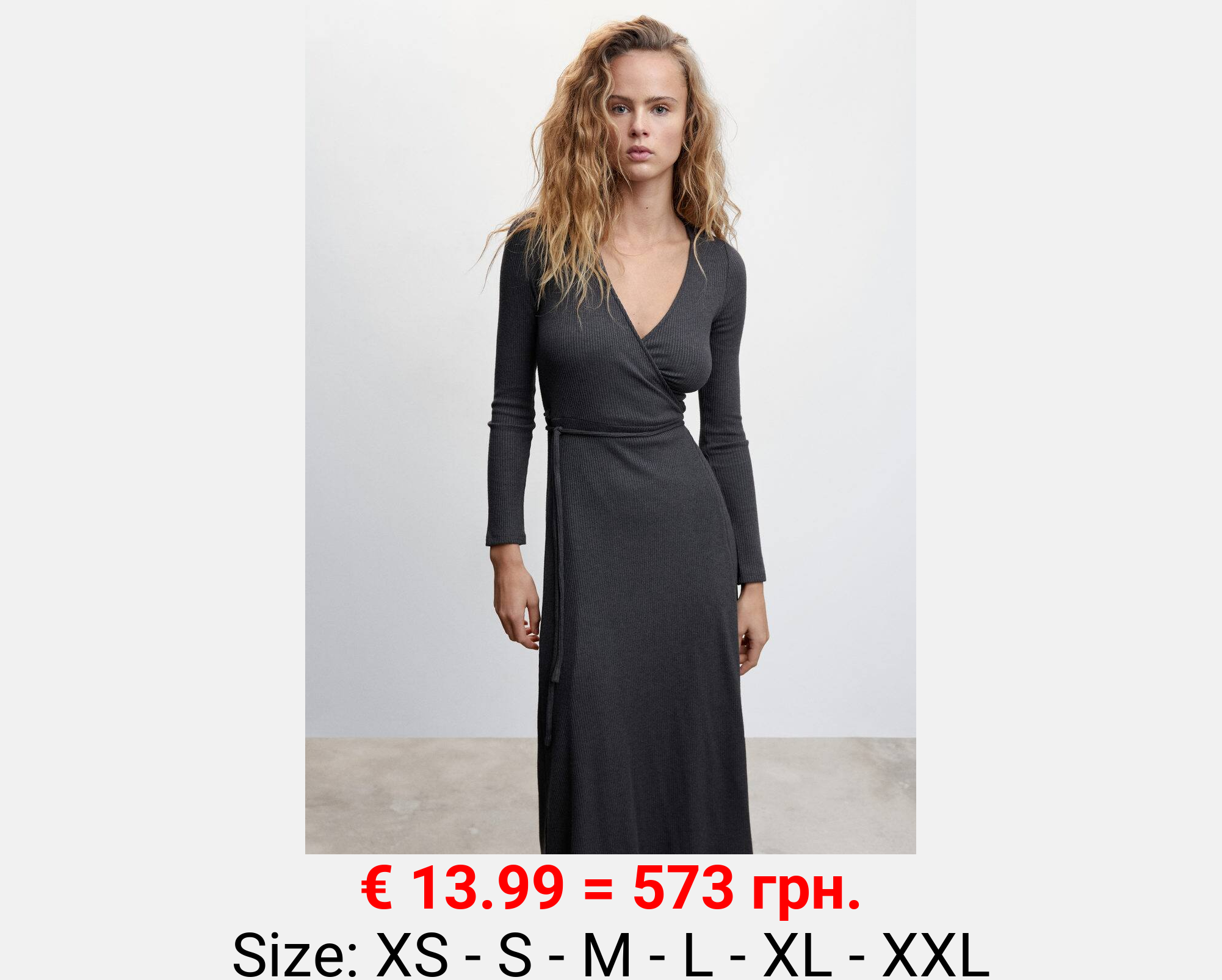 Vestido canalé cruzado