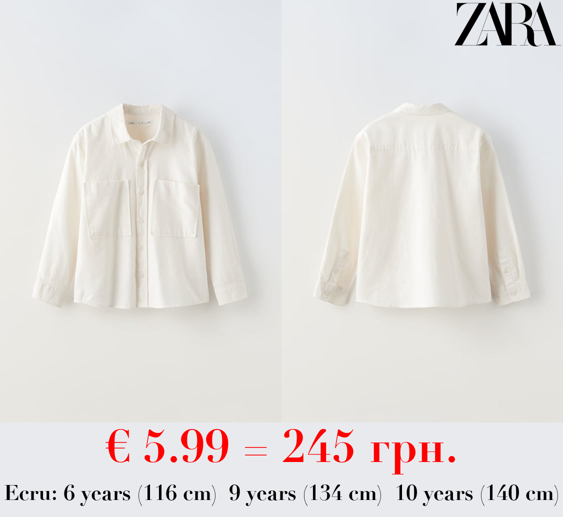 TRUE NEUTRALS TWILL SHIRT WITH POCKETS