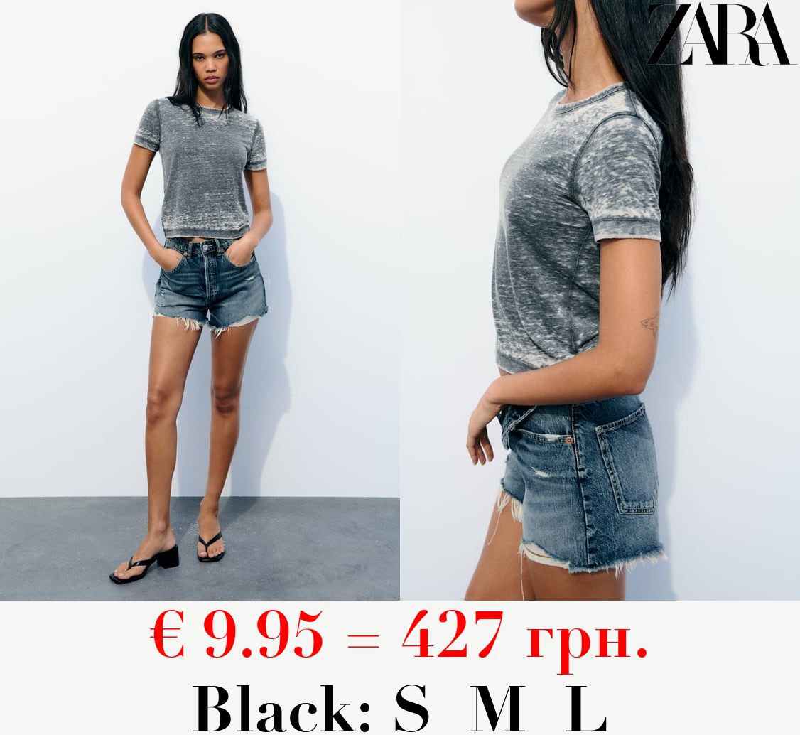 SLUB KNIT DEVORÉ FADED-EFFECT T-SHIRT