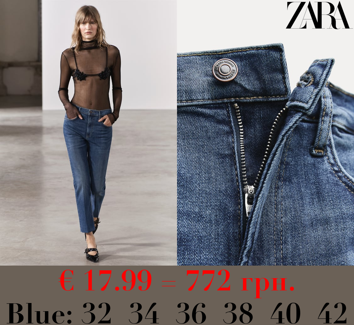 ZW COLLECTION BOOTCUT HIGH-WAIST CROPPED JEANS