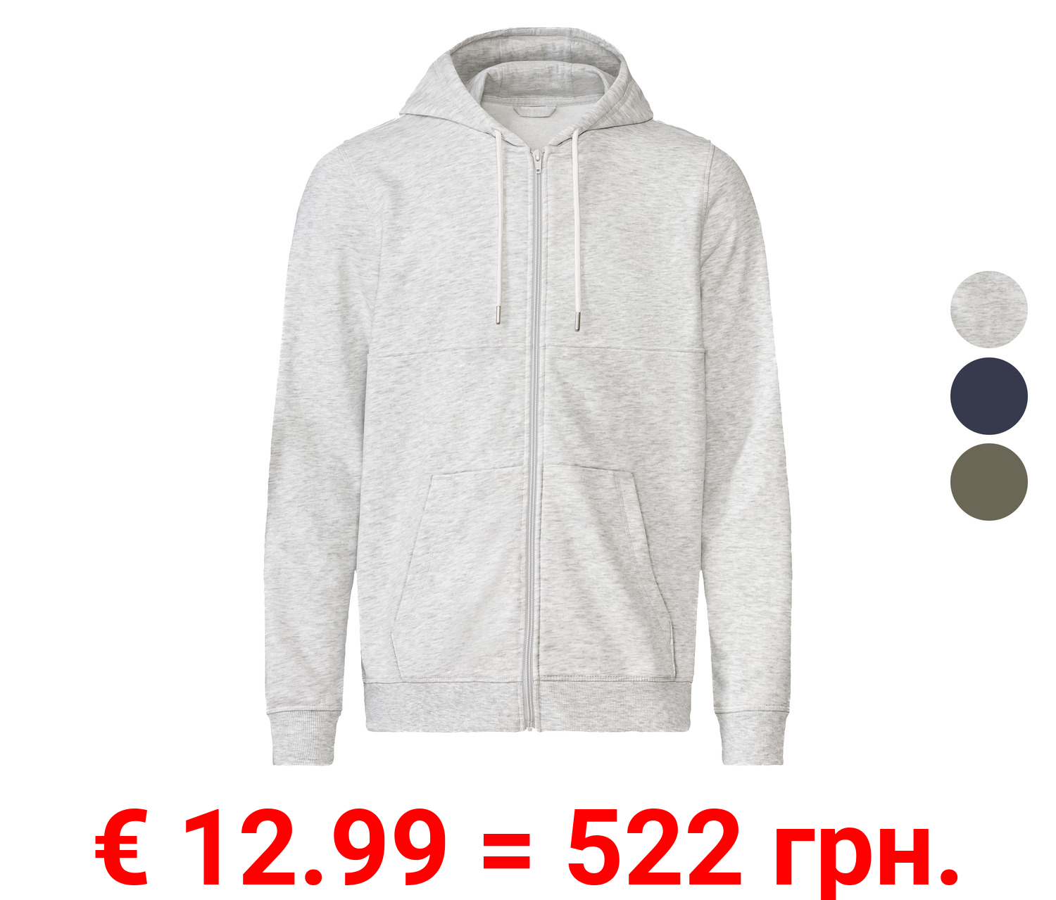 LIVERGY® Herren Sweatjacke mit Kapuze